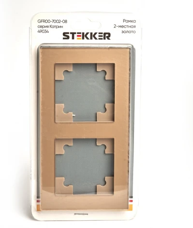 Рамка на 2 поста (золото) Stekker Катрин 49034