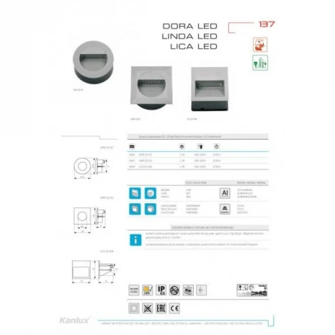 Встраиваемый светильник уличный Lica Led 4684 (220V, IP65)