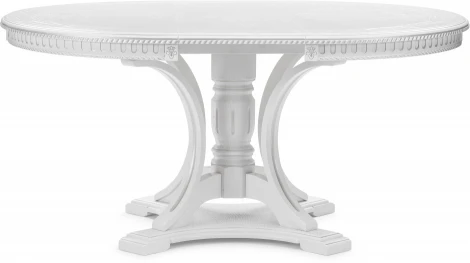 Стол деревянный Woodville Нозеан круглый белый / серебро арт.615230