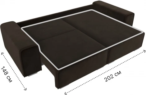 Диван угловой Лига-029 правый угол (Коричневый/Микровельвет) Лига Диванов арт.121919