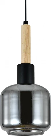 Подвесной светильник Escada Skald 1109/1S Black 1x40 E14, металл/стекло/дерево, черный/дымчатый (220V, на проводе, круглые)