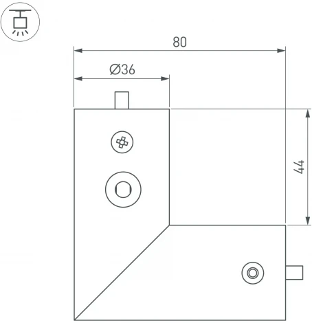 Соединитель профиля ROUND-D36-360-90 BLACK (Arlight, Металл) 050543