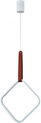 Подвесной светодиодный светильник Escada Alliance 10296/1LED White 34Вт, кожа/металл/силикон, белый (220V, на проводе)