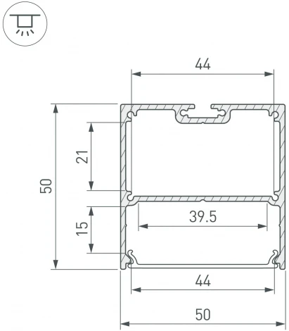 Профиль SL-LINE-5050-LW-3000 ANOD (Arlight, Алюминий) 043976