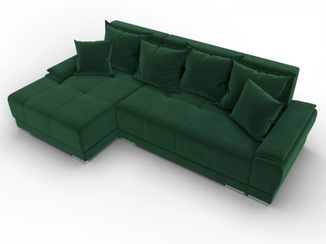 Диван угловой Лига-119 угол левый (ДСП,Брус,Фанера,ЛДС,Велюр/Зеленый) Лига Диванов 137091L