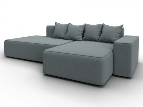 Диван угловой Лига-079 угол правый (ДСП/Пластик/Рогожка/Серый) Лига Диванов 129813