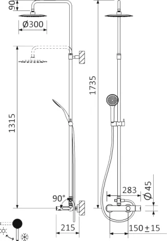Душевая стойка Cezares Leaf CVDA-30-01