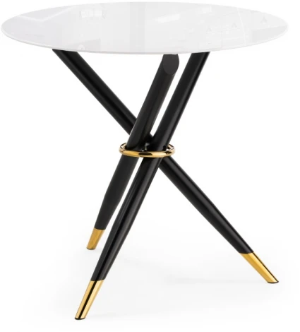 Стеклянный стол Woodville Rock 100х75 white / black 15536