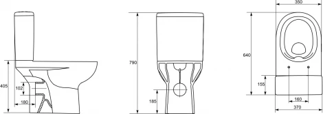 Унитаз-компакт Cersanit Street Fusion Clean On 011 3/5 DPL EO slim