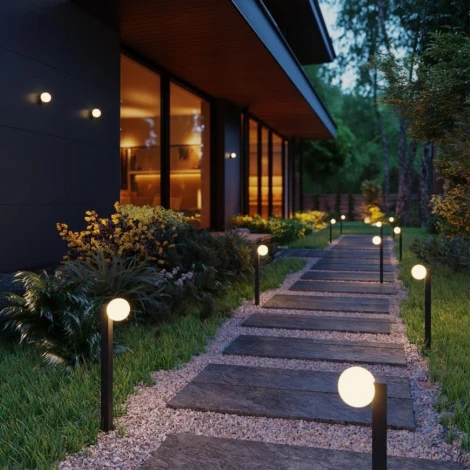 Наземный уличный светильник Odeon Light Viva 7124/1G белый/стекло/металл IP65 1*G9 LED*5W 220V шар