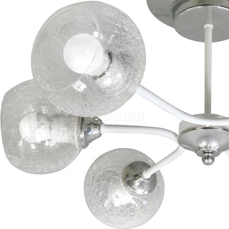 Люстра потолочная Day&Night, 6 плафонов, хром с белым и прозрачным