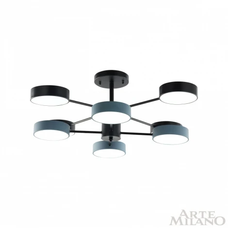 Потолочная люстра на штанге Arte Milano Ferrara 250906/8B Bk/Gr (LED, 220V, круглые)
