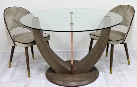 Стол обеденный IST-CASA Орео F-908, 122х122х76 см, прозрачный