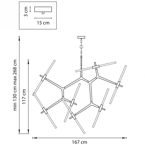 Подвесная люстра Lightstar Struttura 742147 (220V, на цепи, палочки)