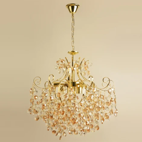 Подвесная люстра Reluce 02382-0.4-6+3 FFG (220V, хрусталь, на цепи)