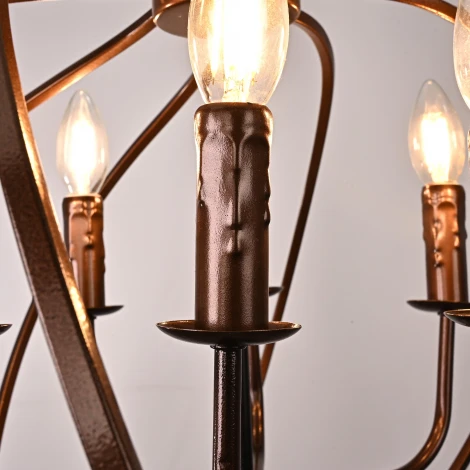 Подвесная люстра Cagie Dark Chocolate L8 By ImperiumLoft Cagie01 (220V, на цепи, свеча, шар)