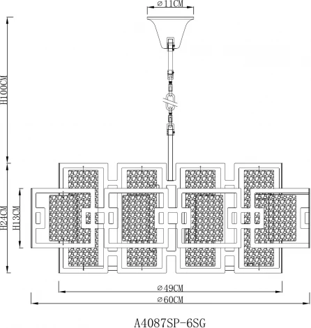 Подвесная люстра Arte Lamp Blake A4087SP-6SG (220V, на цепи, круглые)