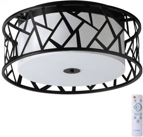 Потолочный светильник круглый Sonex Fabiana 7700/40L металл/пластик/белый/черный LED 40Вт 3000-6000K D500 IP20 пульт ДУ (220V, круглые)