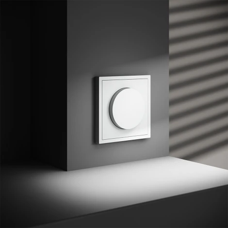 Диммер поворотно-нажимной 600 Вт (белый матовый) Voltum S70 VLS070302