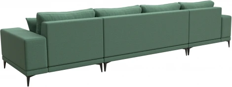 Диван П-образный Льюес (Зеленый/Рогожка) Лига Диванов арт.123924