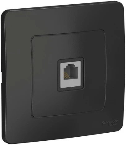 Телефонная розетка встраиваемая RJ-11 (антрацит) Systeme Electric Blanca BLNIS011006