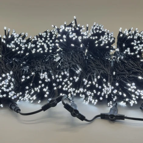 Комплект 5 белых нитей по 20м, 1000 LED, провод черный каучук 2,3мм, IP54 Laitcom ECO1000-11-1W