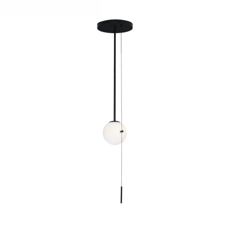 Потолочная люстра на штанге Loft IT Signal 10029PS Black (220V, выключатель, шар)