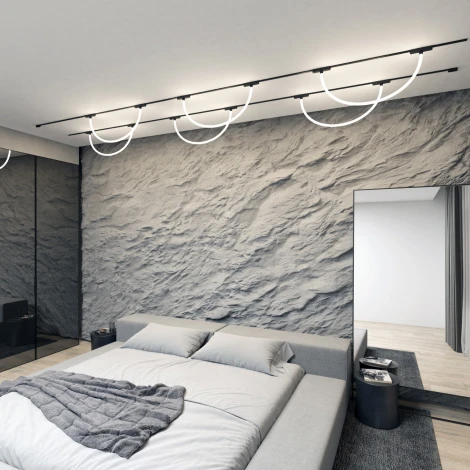 Трековый светильник с гибким неоном магнитный 48V Denkirs Air Ray DK5327-BK (LED)