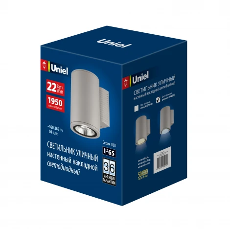 Архитектурная подсветка 6400K светло-серый Uniel ULU-S21С-22W/6400K IP65 LIGHT GREY