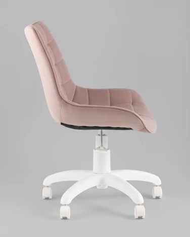 Кресло офисное Флекс велюр пыльно-розовый, пластик белый TopChairs УТ000043343