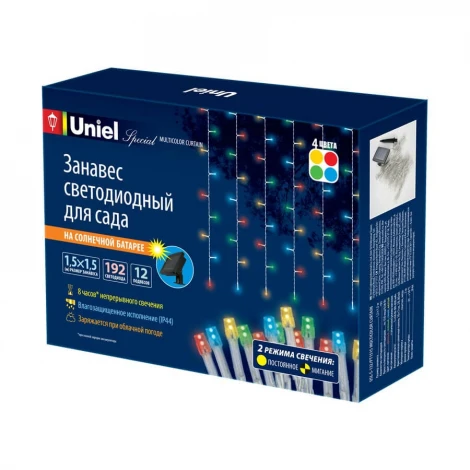 Грунтовый светильник на солнечной батарее Uniel USL-S-132/PT1515 MULTICOLOR CURTAIN (LED, IP44)