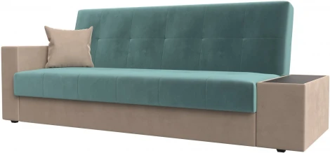 Диван-книжка Лига-020 стол справа (Бирюзовый,Бежевый/Велюр) Лига Диванов арт.118475