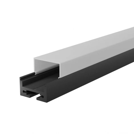 Профиль алюминиевый накладной/подвесной черный с белым рассеивателем 20х20х2000мм Wolta WAP WAP-S/H-20/20/2000-BW