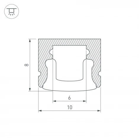 Профиль ARH-MINI5-2000 ANOD (Алюминий) 018827 Arlight