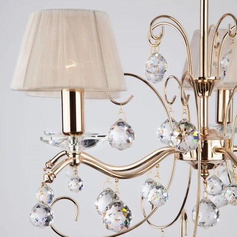 Подвесная люстра Eurosvet Эстель 10058/5 золото/прозрачный хрусталь Strotskis