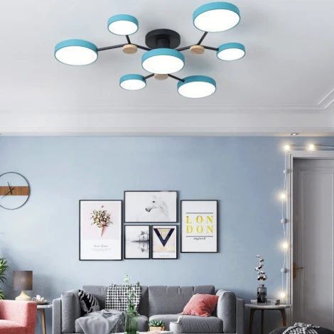 Потолочная люстра на штанге Gamma D88 Blue Imperiumloft Gamma01 (223774-23) (LED, 220V, пульт управления, круглые)