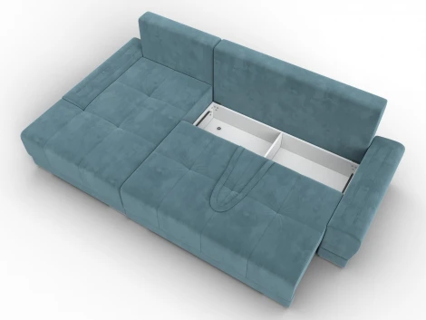 Диван угловой Лига-119 угол левый (ДСП,Брус,Фанера,ЛДС,Велюр/Бирюзовый) Лига Диванов 137090L