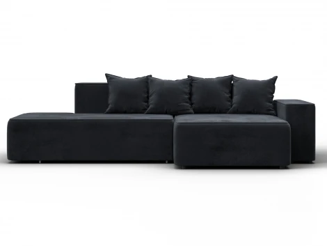 Диван угловой Лига-079 угол правый (ДСП/Пластик/Велюр/Темно-серый) Лига Диванов 129824