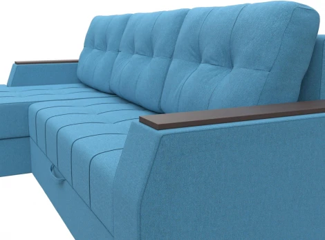 Диван угловой Эмир БС левый угол (Голубой/Рогожка) Лига Диванов арт.123556L