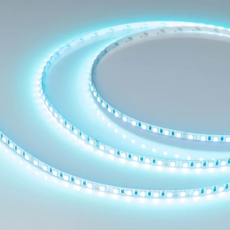 Светодиодная лента RT-G120-5mm 24V RGB (7.5 W/m, IP20, 3838, 5m) (Arlight, узкая) 036216 RT открытая