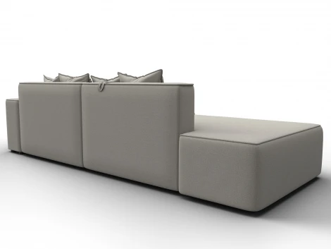 Диван угловой Лига-079 угол правый (ДСП/Пластик/Рогожка/Бежевый) Лига Диванов 129811