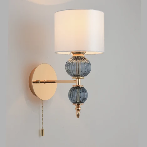 Бра Lumion Mikimito 8418/1W французкое золото/серый, металл/текстиль E27 40W 220V