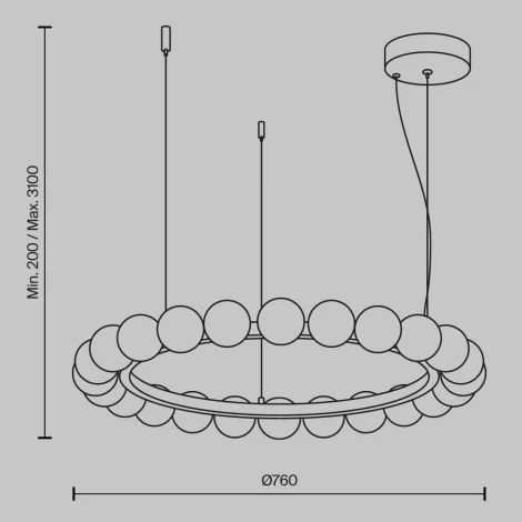Подвесной светильник Maytoni Ambre MOD331PL-L42BS3K (LED, 220V, на тросе, шарики)