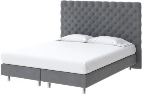 PROxSON Кровать Paris Boxspring Lift (Ткань: Велюр Monopoly Британский серый (996)) 160x200