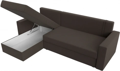 Диван угловой Траумберг Лайт левый угол (Коричневый/Рогожка) Лига Диванов арт.121138L