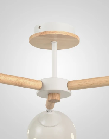 Потолочная люстра на штанге Мелодия Света SL1N SL5691-3 WT+Wood 000067878