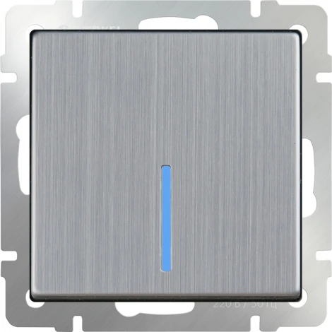 Выключатель одноклавишный с подсветкой (глянцевый никель) Werkel W1110102 (a051080)