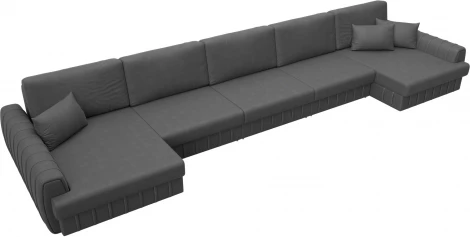 Диван П-образный Лига-057 НПБ МегаЛонг Лига Диванов (Замша) арт.129372