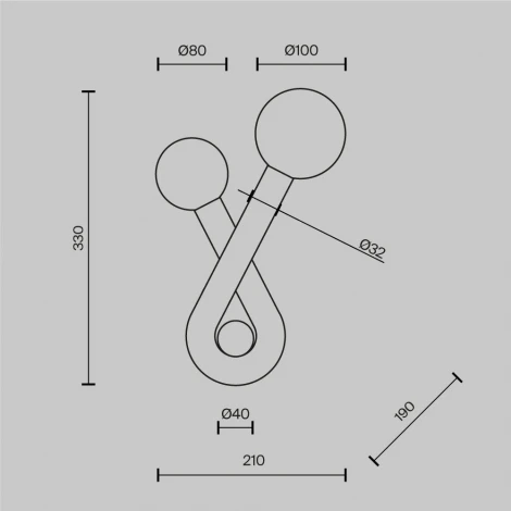 Бра шарики Maytoni Vortex MOD476WL-02B