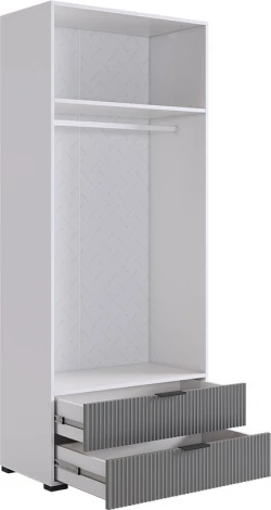 Зефир Шкаф двухдверный 108.01 Mebelson (ЛДСП,МДФ,ПВХ,Пластик/Светлое дерево,Серый) арт.UL.108-M.103.01.3263